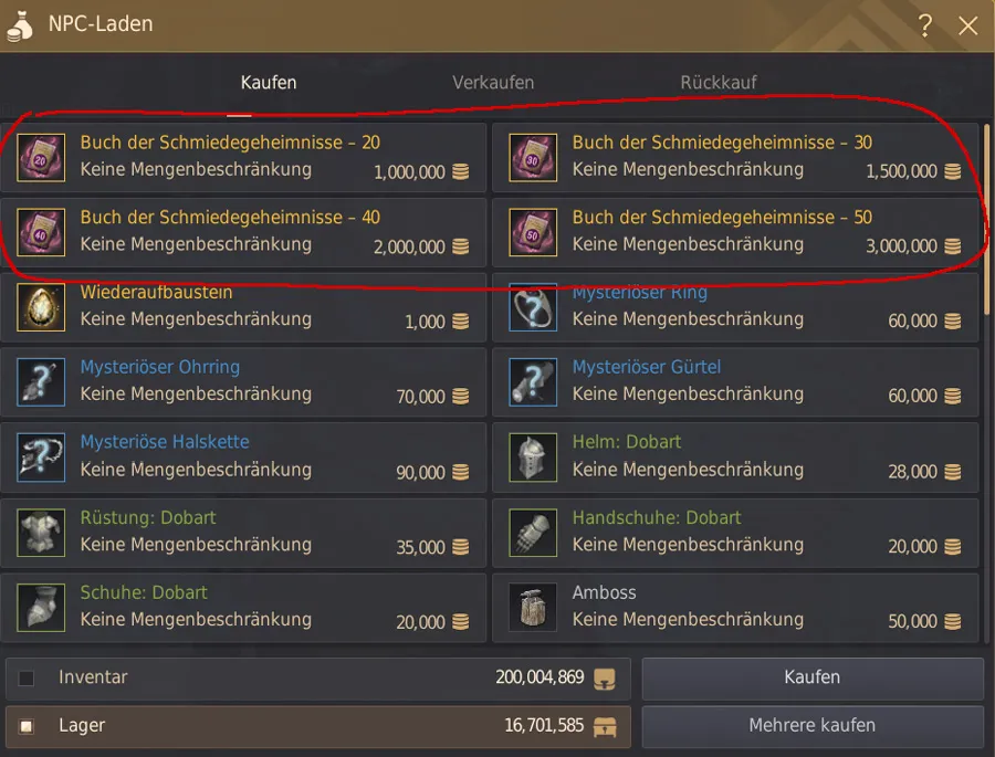 Laden vom Schmied in BDO