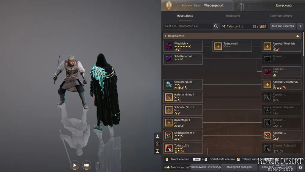 Talentpunktverteilung in BDO